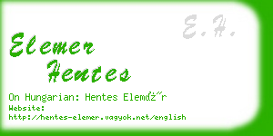 elemer hentes business card